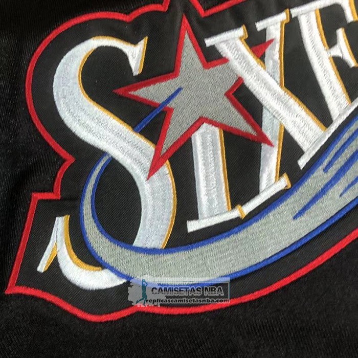 Camiseta Philadelphia 76ers Allen Iverson Mitchell & Ness 1997-98 Negro